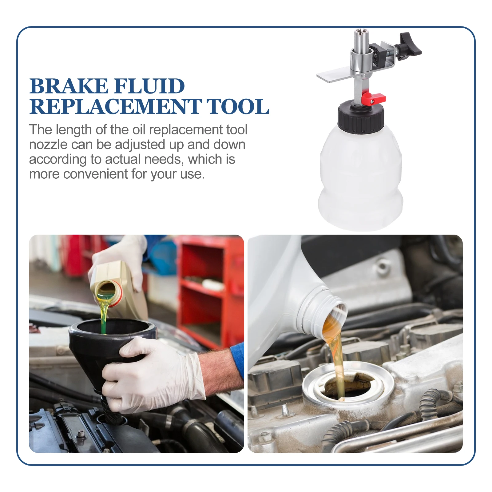 

1pc 1L Oil Can Change Pot Plastic Auto Brake Fluid Extractor Replacement Tool Adjustable Nozzle Car Supplies Lightweight Durable