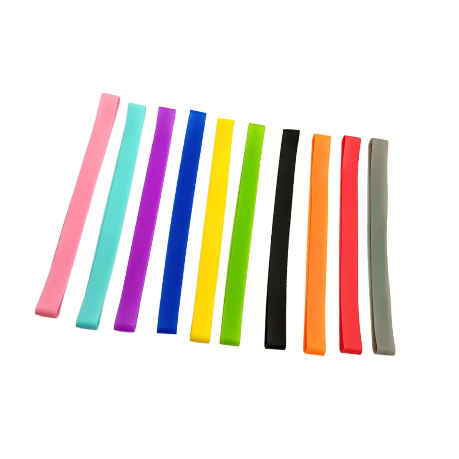Elastic Silicone Bands Pack of 10 for Securing Beach Towels Notebooks Lunch Boxes USB Cables and Food Bags