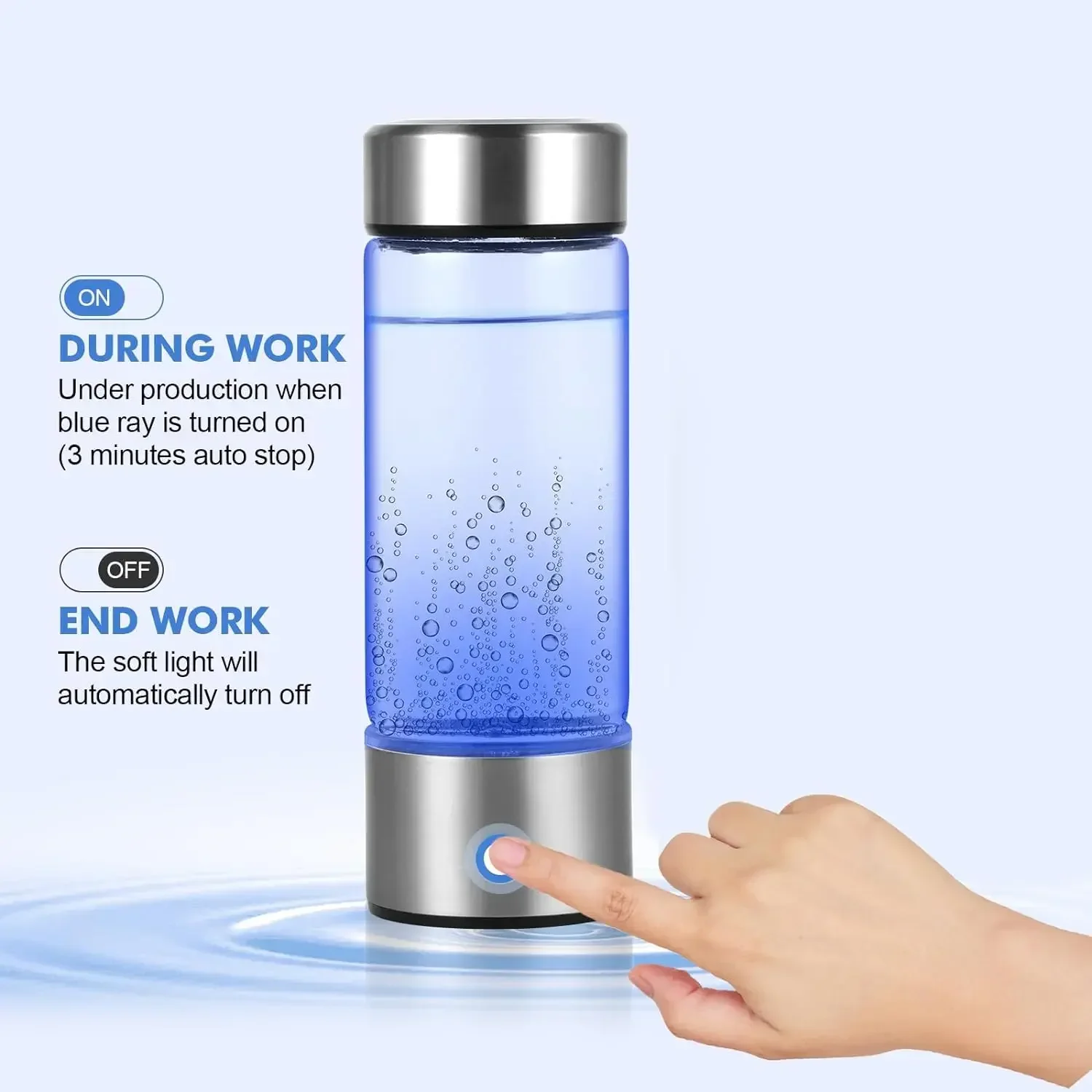 Hydrogen Water Bottle Portable Hydrogen Water Ioniser, Rechargeable Hydrogen Water Bottle Generator