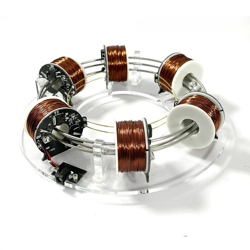 Electromagnetic coil accelerator 6 sets of coils perpetual motion machine model magnetic ornament gift