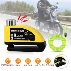 New Motorcycle Alarm Disc Brake Lock Security Moto Wheel Disk Padlock Waterproof 110dB Loud Anti Theft Alarma Motocicleta