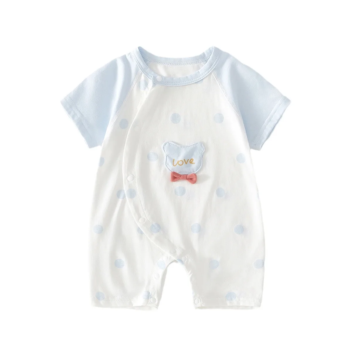 

Комбинезон для младенцев, летний легкий детский комбинезон с короткими рукавами для новорожденных мальчиков и девочек, костюм для ползания с короткими рукавами категории А