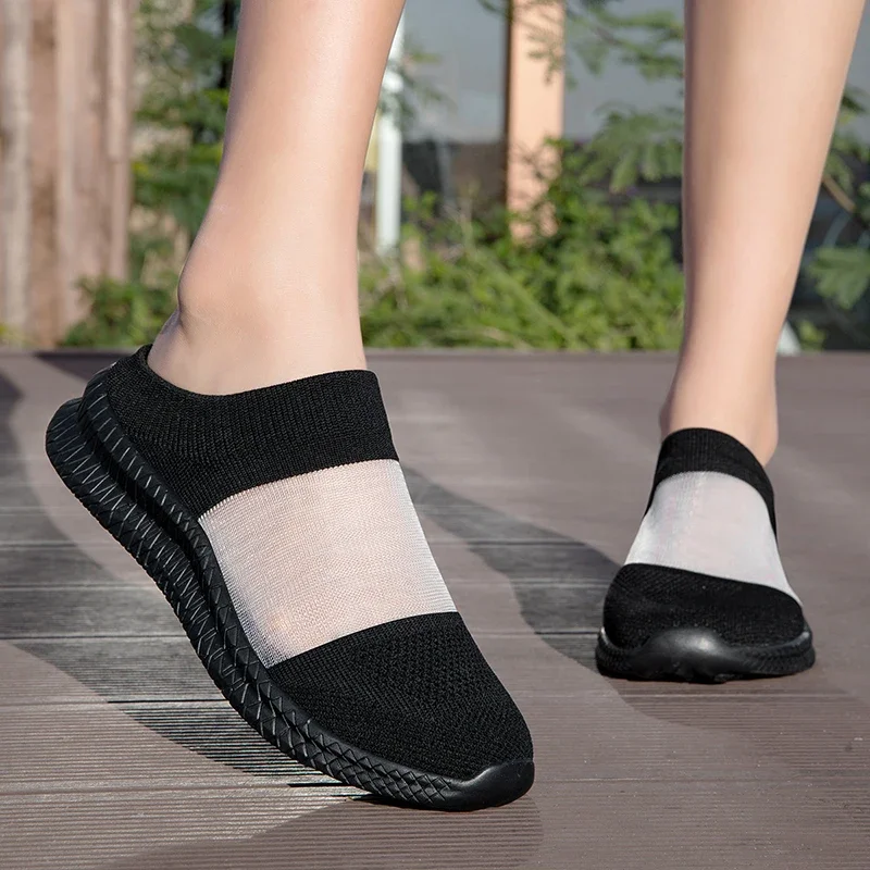 Women Slippers Sandals Summer Beach Slippers Women Breathable Mesh Flat Shoes Walking Women Zapatos Mujer Home Slippers view 4