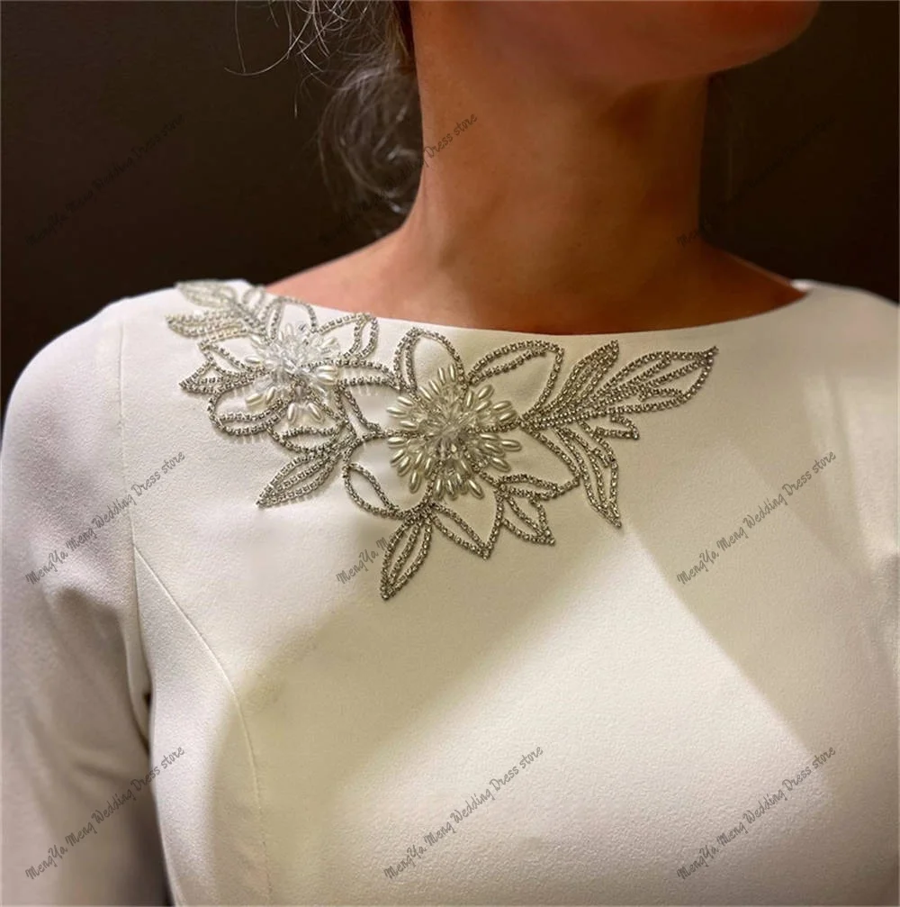 Abiti da festa formali vintage con collo gioiello e perline, lunghezza tè, per la madre, collo alto, maniche lunghe, abiti da sera personalizzati