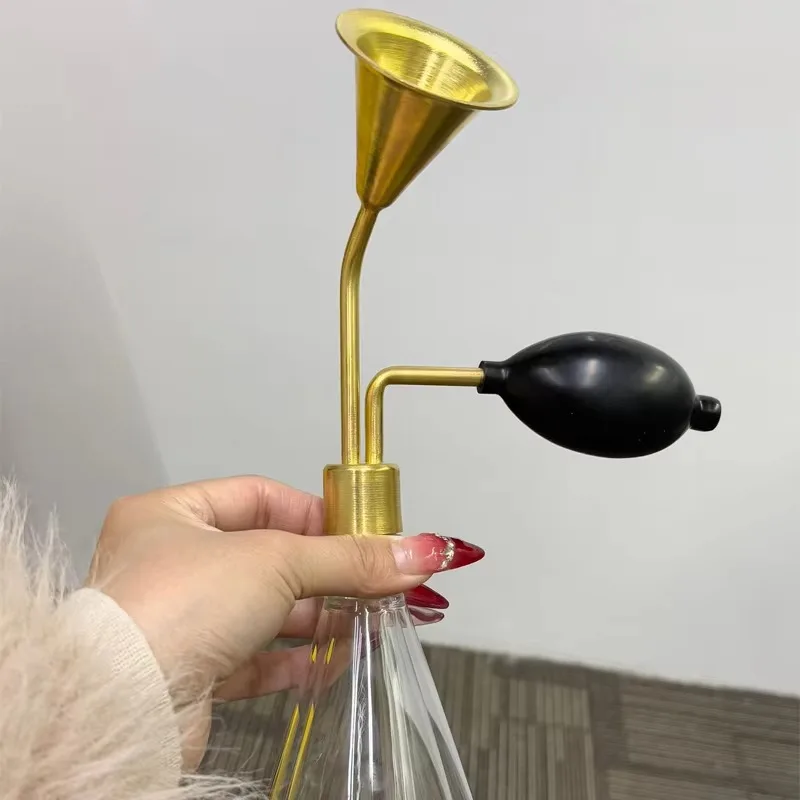 High End 80ml 300ml Clear Brass Double Glass Perfume Display Bottle for Salon - Elegant Aesthetic Fragrance Container