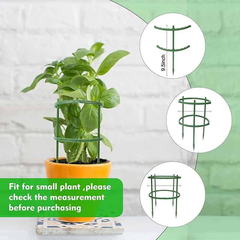 4 Pack Plant Support Stakes,Half Round Plant Support,Plant Support Cages For Peony,Tomato,Flower Pot Climbing Trellis