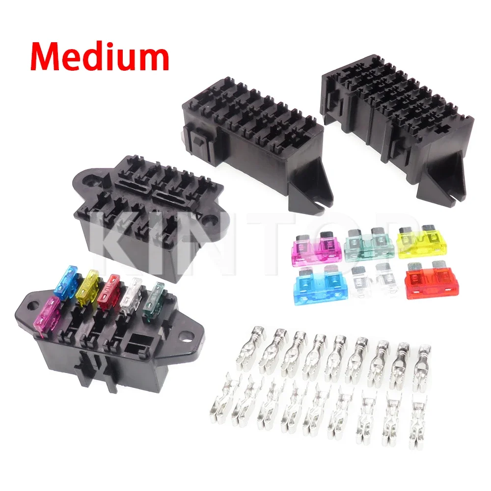 

1 Set 9way 10way 14way Standard Automobile Circuit Controller Box Medium AC Assembly Car Insurance Socket Middle Fuse Box Holder