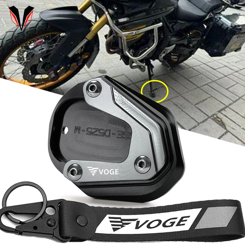 

For Voge DS525X DS900X DS 525 900 x DSX900 300 Rally Motorcycle Accessories Foot kickstand Side Stand Pad Extension Keyring