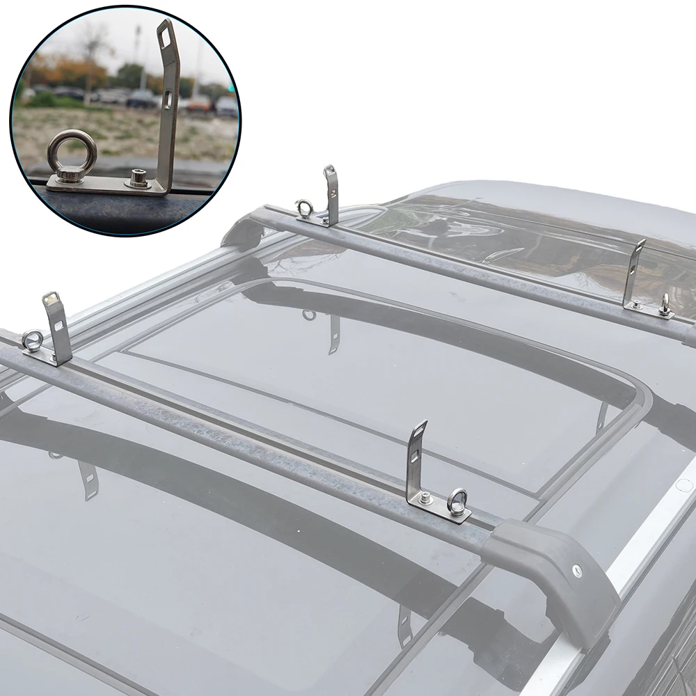 Universal T-Slot Truck Cross Bar Load Stops 4 Pack 304 Stainless Steel Black for Roof Rack Ladder Ski Surfboard Kayak Auto Parts