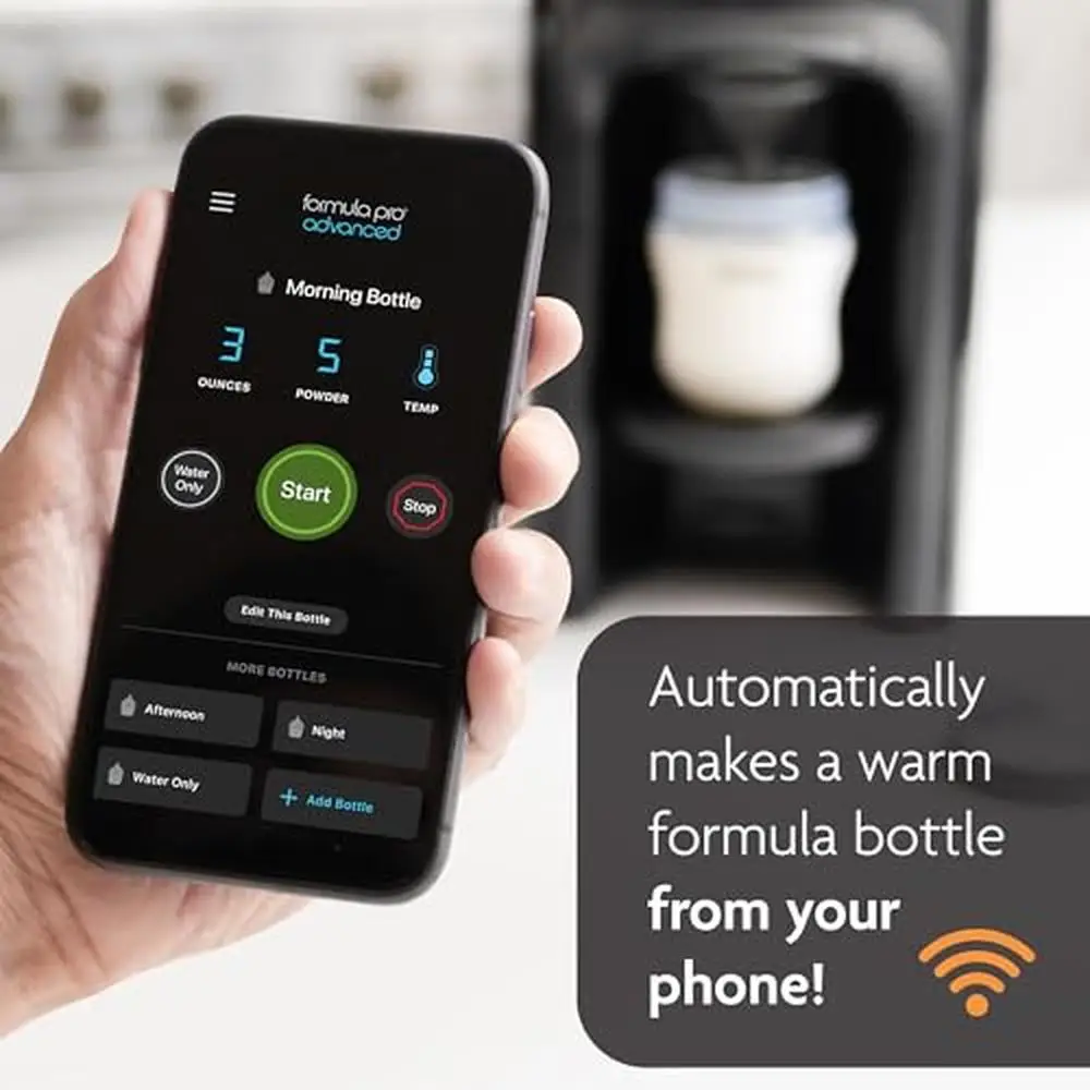 Dispensador de fórmula WiFi, mezcla avanzada de botellas calientes, Control instantáneo por aplicación, 3 ajustes de temperatura, dispensación de 2-10 oz, mezcla higiénica