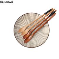 Wooden Spoons For Cooking Honey Tea Coffee Stirring Spoons Wood Long Handle Scoops Coffee Accessories