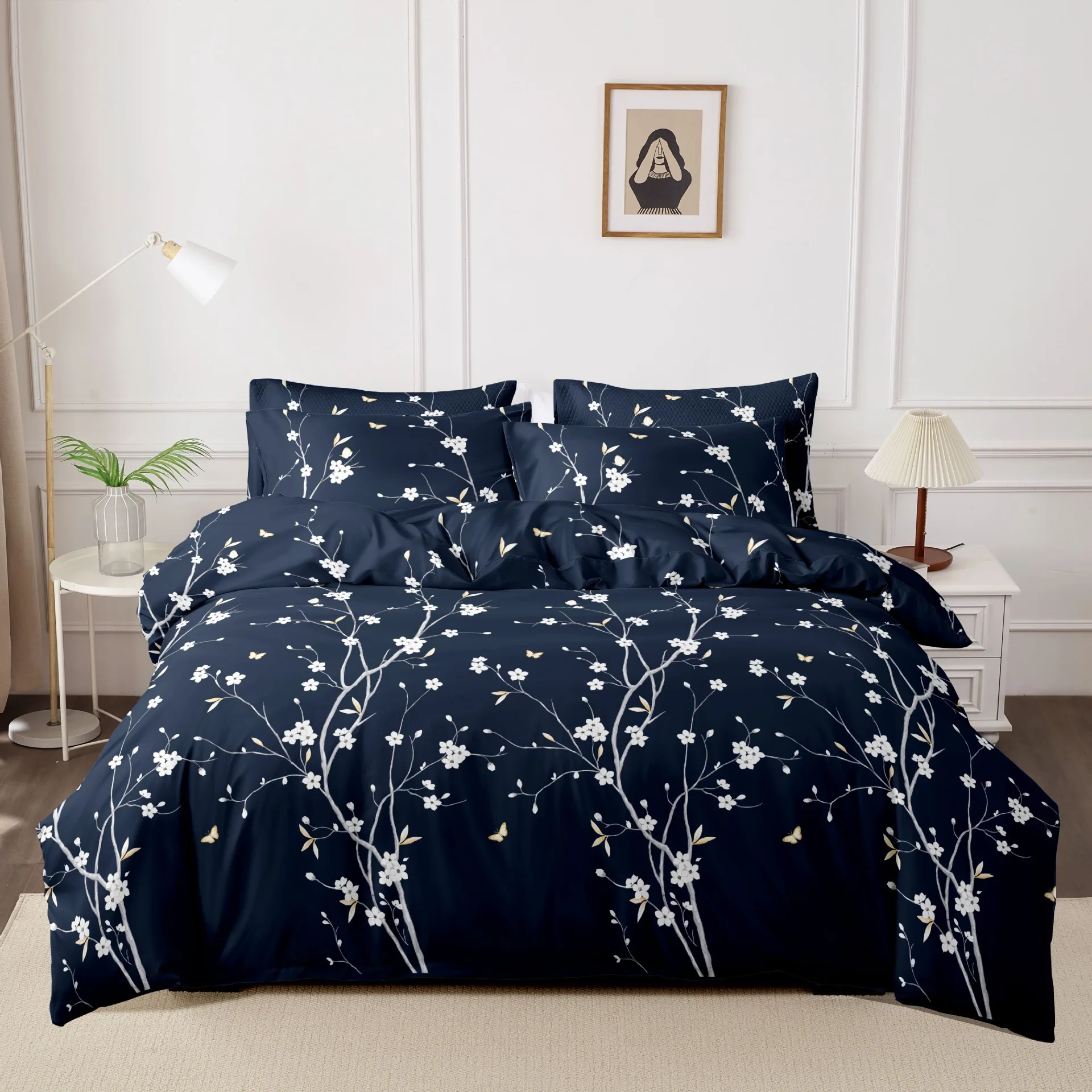 

Blue Tree Branches Duvet Cover Pillowcase,3 Piece Home Bed Set,Bedding Set,Full Single King Queen(Excluding Bedsheet)