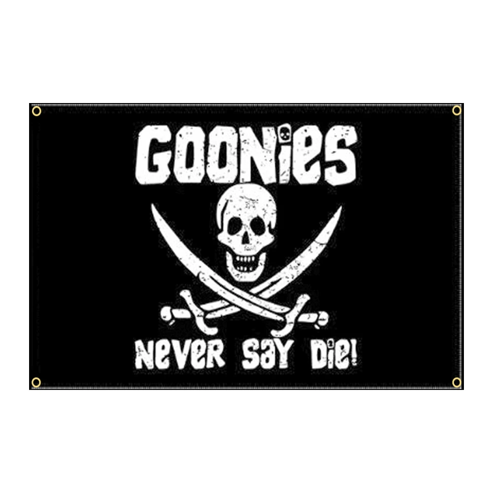 90*150cm 3*5ft Never Say Die Goonies Pirate Flag Jack Rackham Jolly Roger Banner for Decor