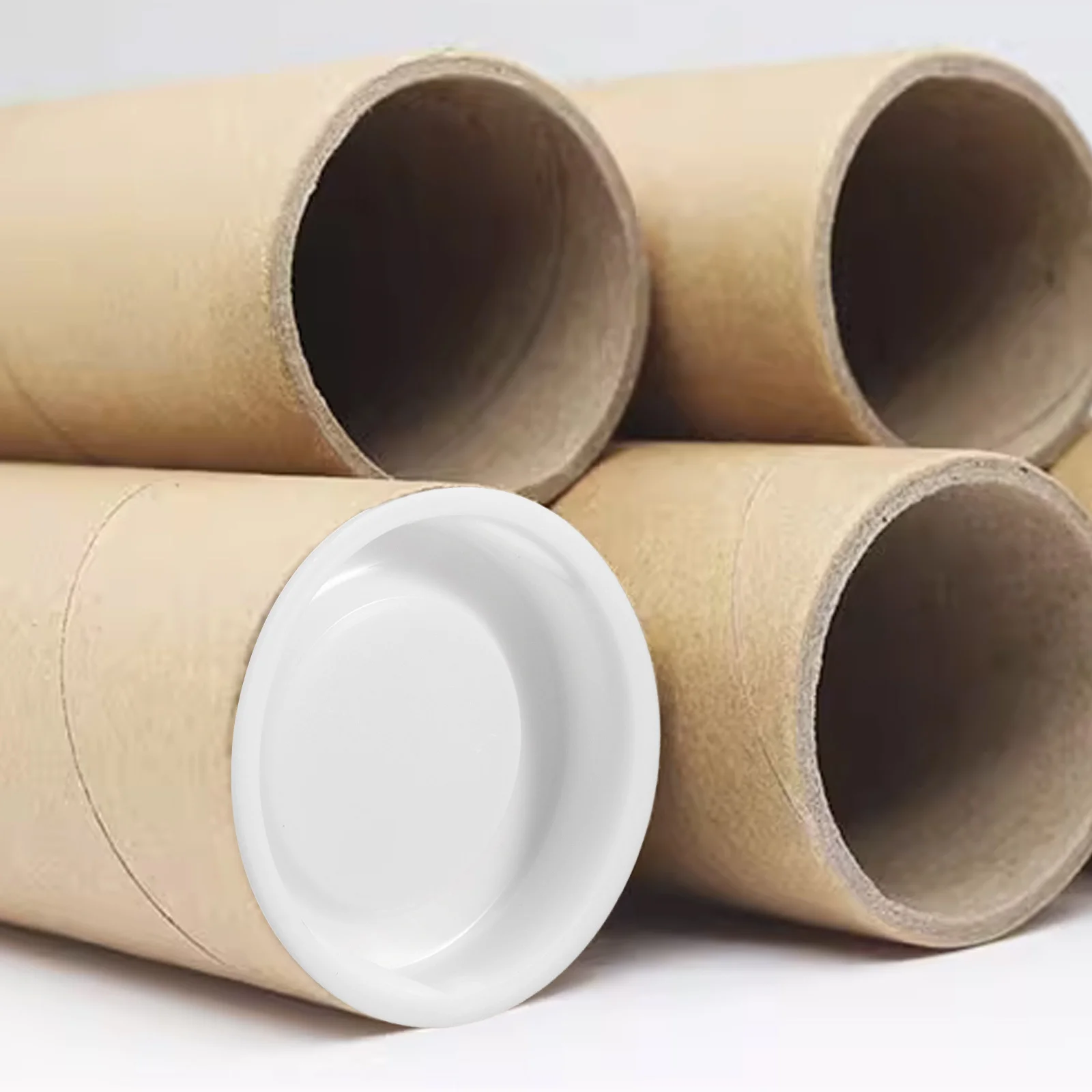 100Pcs Plastic End Caps for Mailing Tubes Art Supplies Shipping Fragile Items Secure Snap Moisture Protection