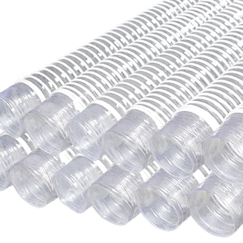 2M Transparent PVC Plastic Steel Wire Hose Home Cleaning Dust Removal Suction Pipe Inner Diameter 32-100mm Length 2000m