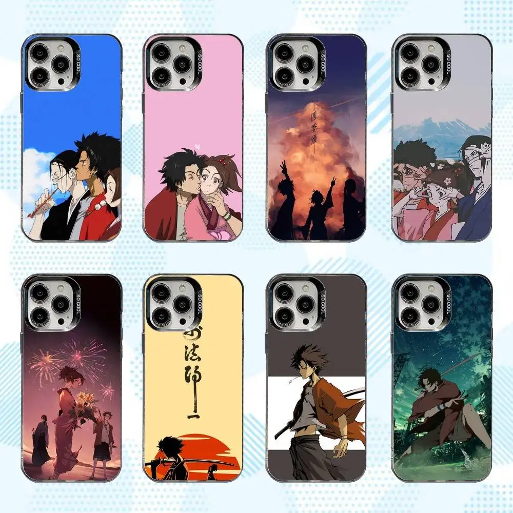 

S-Samurai C-Champloo Anime Phone Case For iPhone 16,15,14,13,12,11,Mini,Pro,SE,MAX White Matte Shockproof Cover