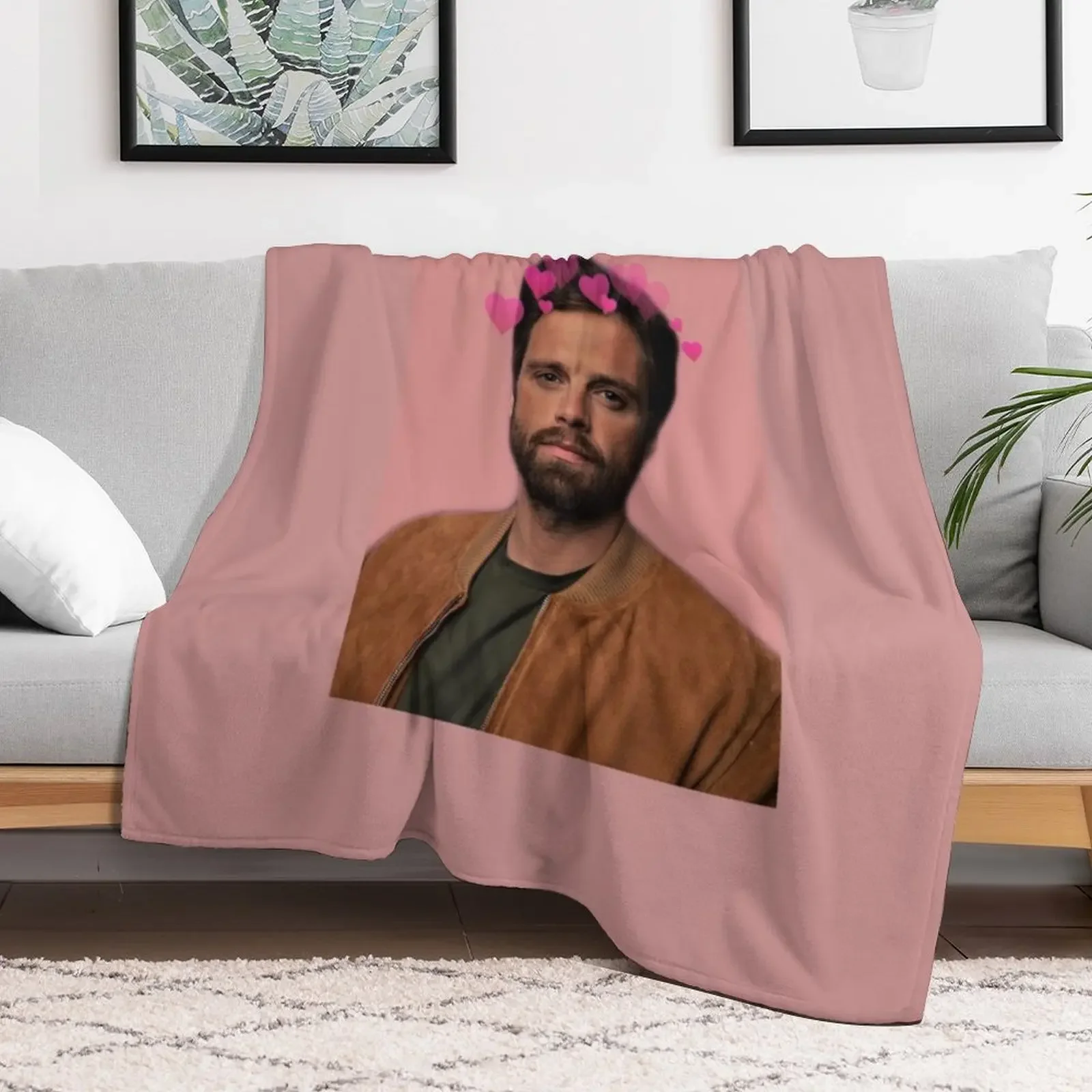 Sebastian Stan Throw Blanket Large valentine gift ideas Winter beds Luxury Thicken Blankets