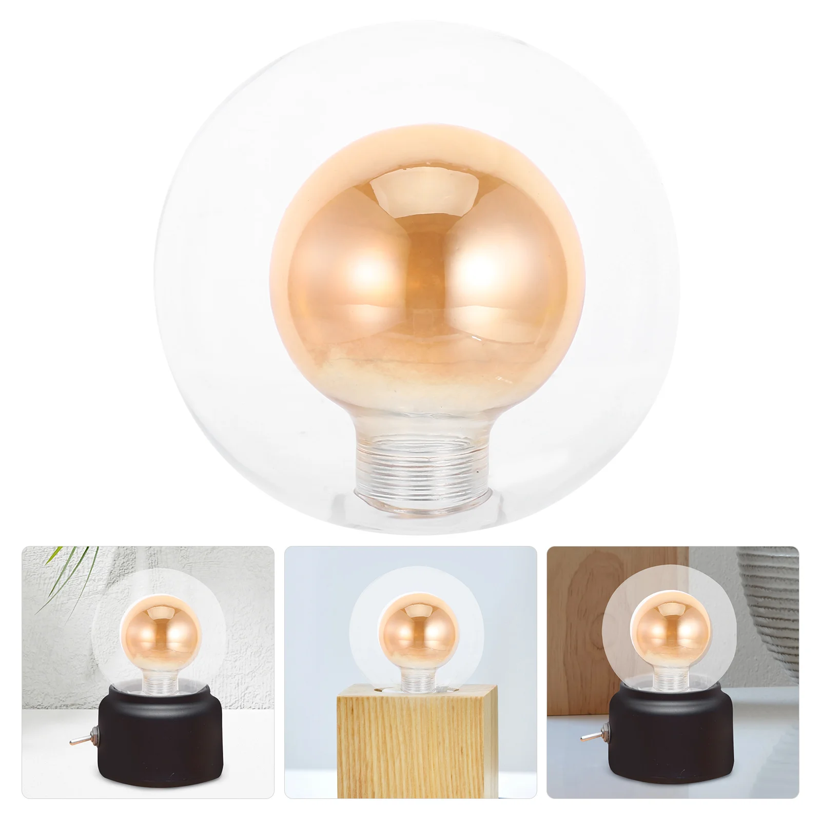 

Transparent Double Layer Round Glass Globe Lampshade Replacement Clear Ceiling Light Shade for Living Room Decor