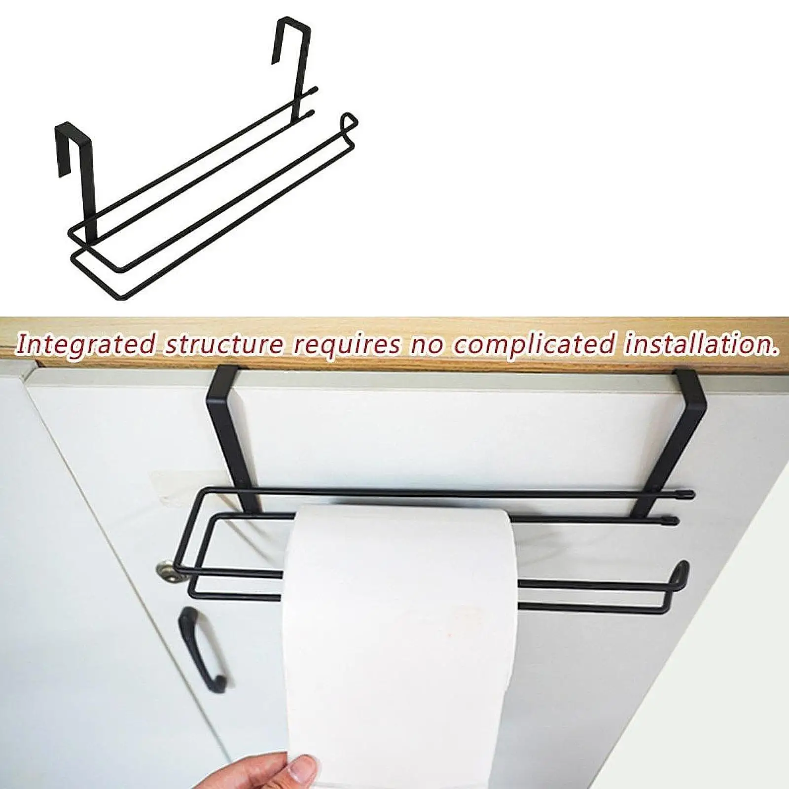 

Cupboard Door Paper Towel Holder Storage Rack for Toilet Living Room Cafe