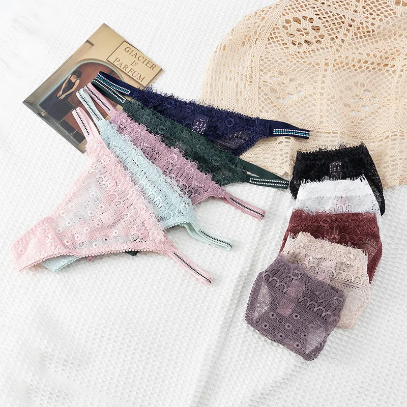 2022 Sexy Lace Panties Women's Thong Pants Fashion Hollow Out Comfort G-String Low Waist Seamless Underpants Female Lingerie