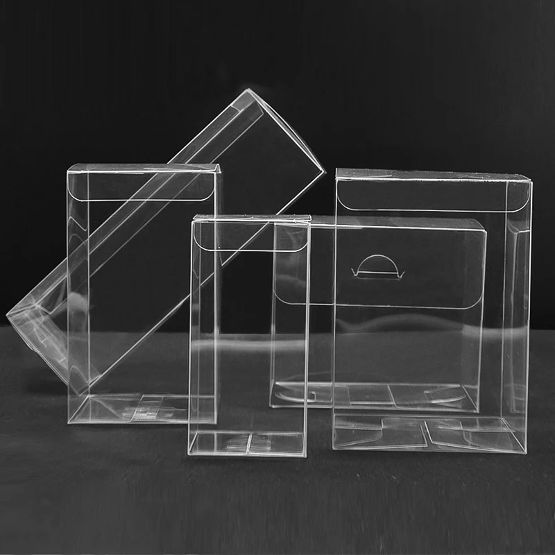 10pcs Universal PVC Transparent Box Plastic Gift Jewelry Toy Packing Box Clear Display Package Supplies