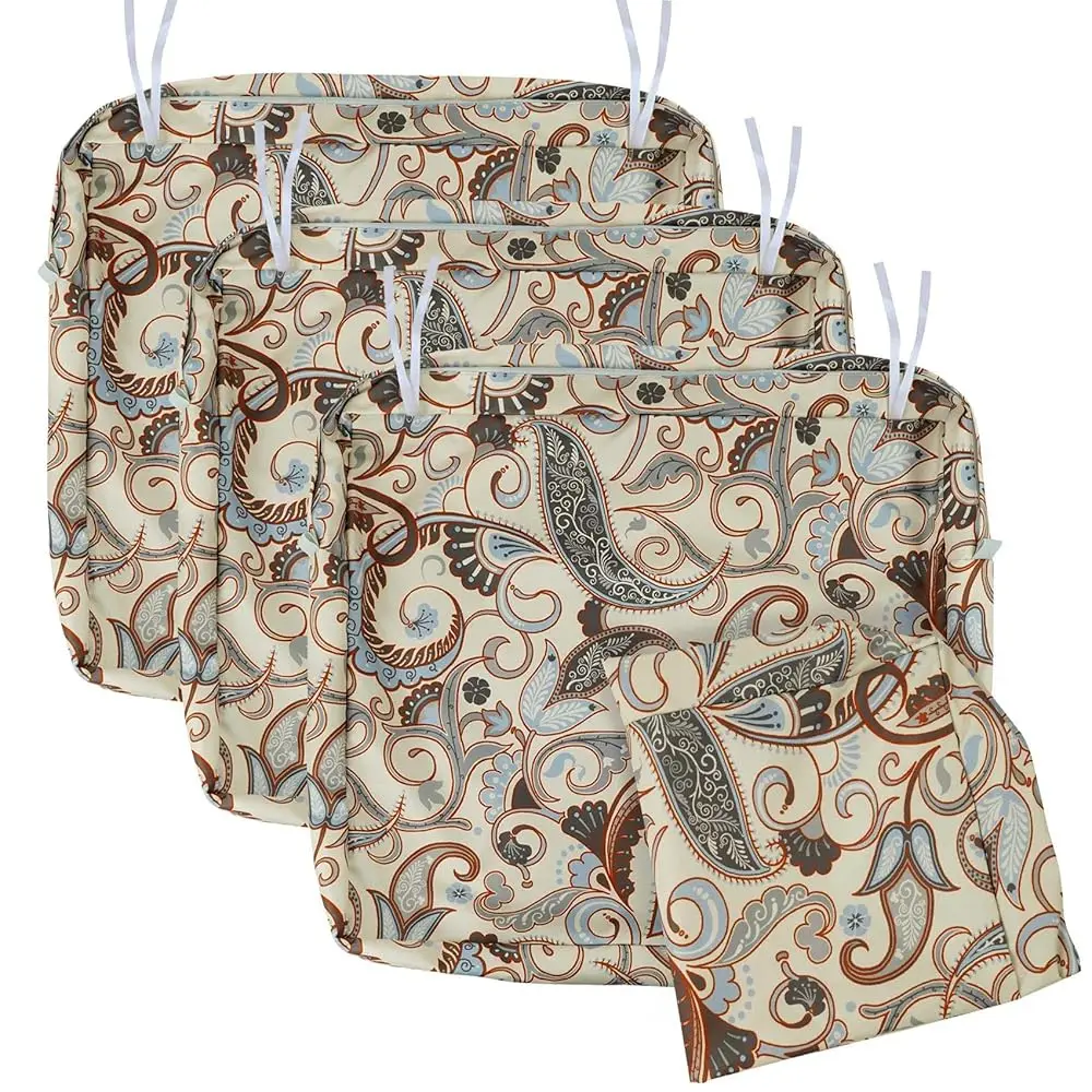 

Patio Chair Seat Cushion Covers Set 4, Waterproof Outdoor Furniture Cushion Slipcovers With Zipper And Tie, 27 X 25 X 5 H,