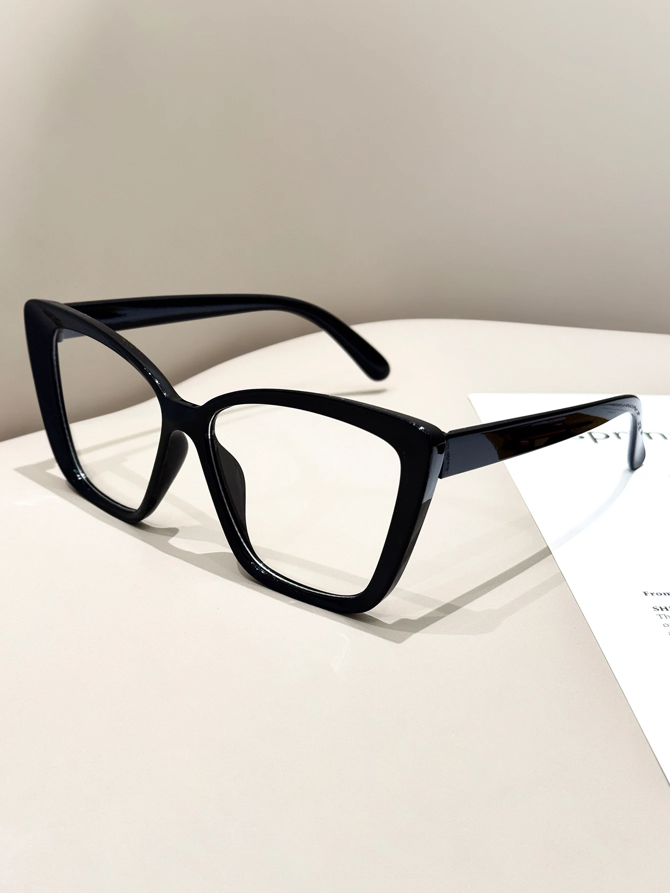 1pc daily fashionable black cat-eye glasses, suitable for all kinds of makeup and clothing, wear when you go out view 3