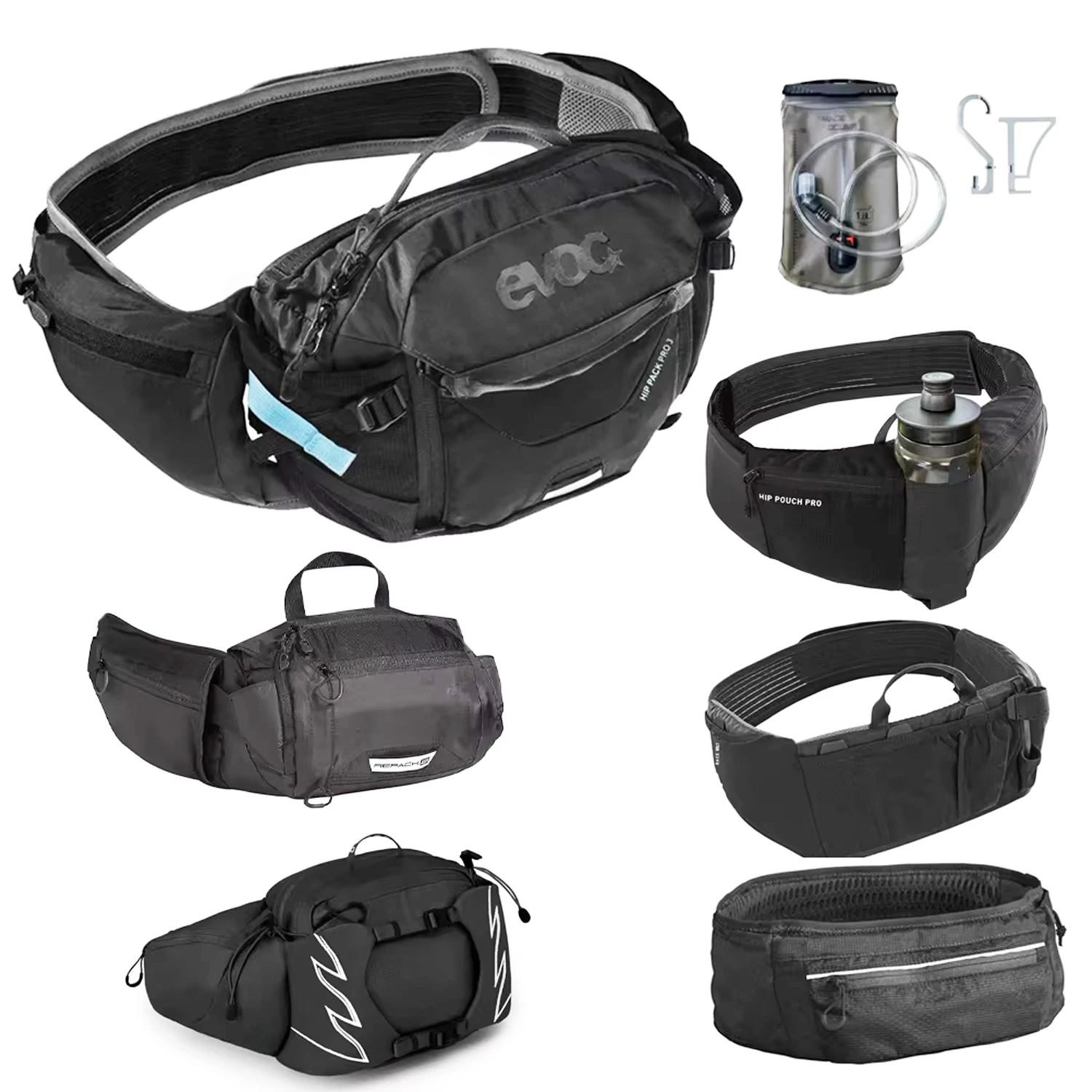 

Hip Pack Pro Zulo Hydration Hip Belt Waist Pack 1L WITH Hydration Bladder Reservoir Dryer Biking