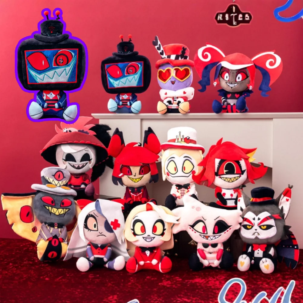 10CM Hazbin Anime Alastor Vox Valentino sin atributos colgante figura de peluche colgante mochila decoración llavero accesorio de regalo