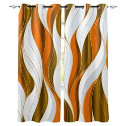 Abstract Gradient Line Color Block Twisted Orange Curtains for Living Room Kids Bedroom Window Curtain Hall Drape Long Cortinas