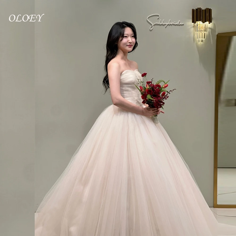 OLOEY Maßgeschneidertes koreanisches Tüll-Hochzeitskleid SAVEsp Tecnica Kolmelloses Brautkleid Korea Hochzeits-Fotoshooting-Kleider bodenlang