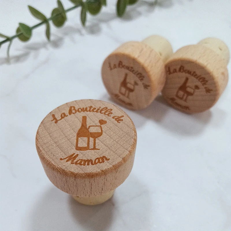 Personalized Wine Cork Stopper Laser Engraved Wooden Cork Thank You Gift Wedding Favors Baby Shower Party Gifts for guests