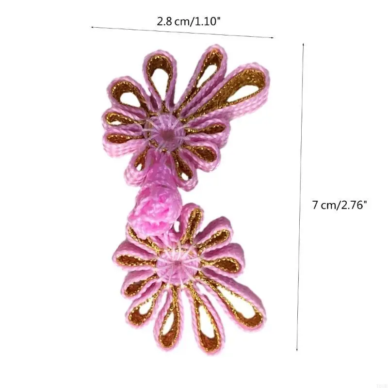 1Pair Chinese Cheongsam Buckle Traditionele knoopbevestiging Bloemvorm Knoop Knoop Knopen Diy Kleding Decoratief accessoire Y08E