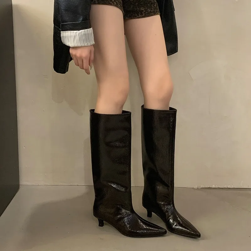 

2025 New Women Shoes High Quality Knee-High Boot Sexy Pointed Toe Casual Party Shoe Autumn Winter Long Boot for Women High Heels