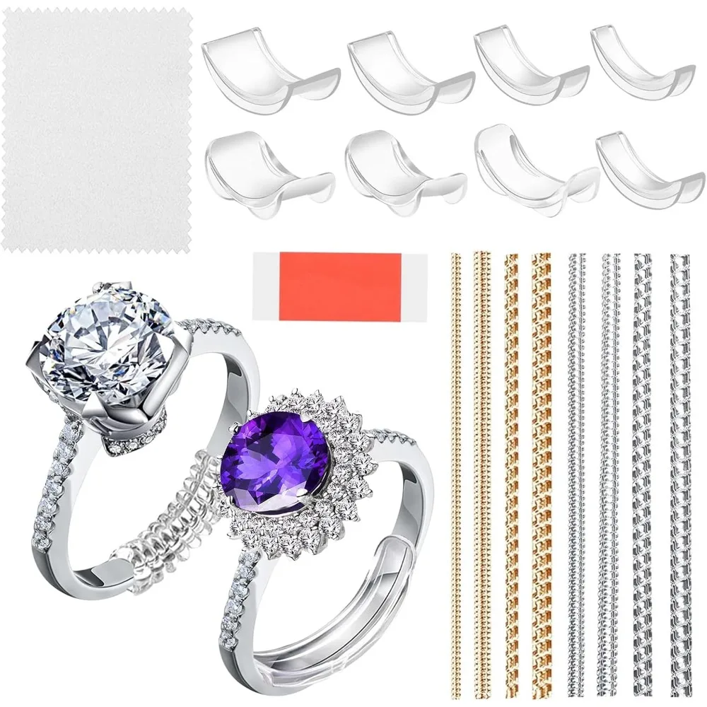 16 Pack Invisible Ring Sizers for Women and Men, Self-Adhesive, Secure Fit for Loose Rings