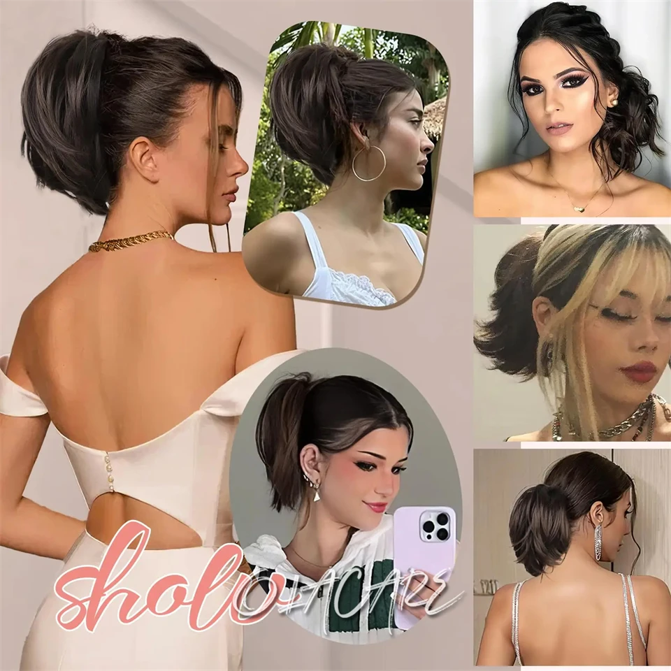 Rommelige Knot Haar Stuk Klauw Clip In Haar Broodjes Haarstuk Voor Vrouwen Rechte Korte Paardenstaart Verlenging Warrige Updo Voor Meisjes