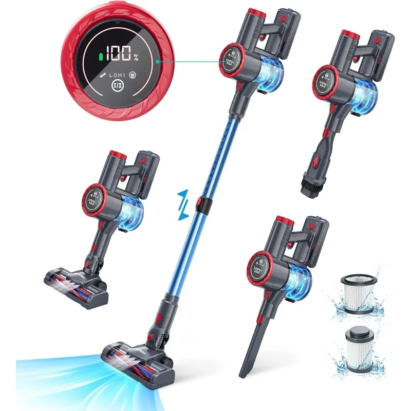 Aspiron Cordless Vacuum Cleaner, Vacuum Cleaners for Home Powerful Suction Stick Vacuum Cleaning Appliances