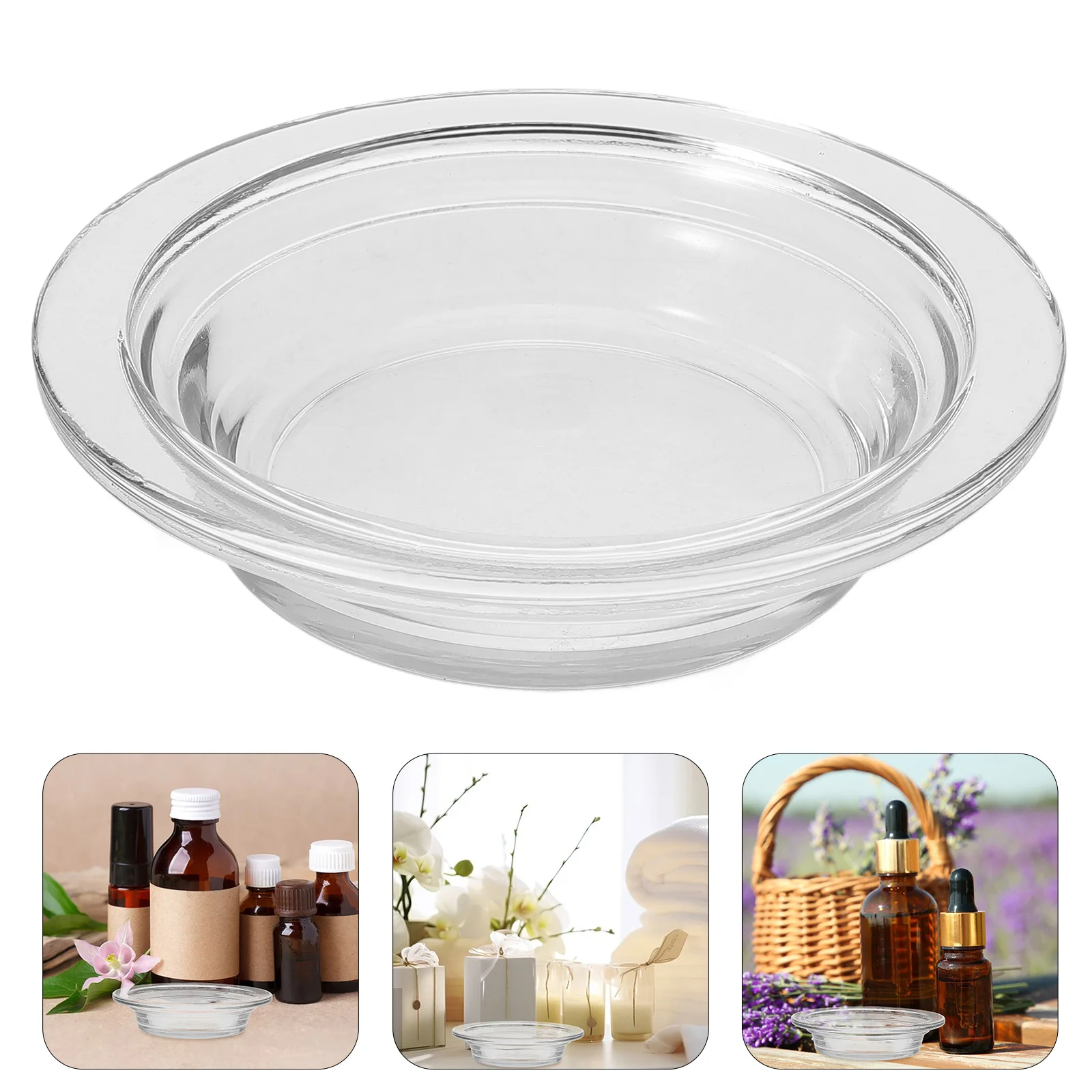 Aromatherapy Glass Dish Essential Oil Wax Melt Warmer Accessories Particles Tray Fragrance Trays