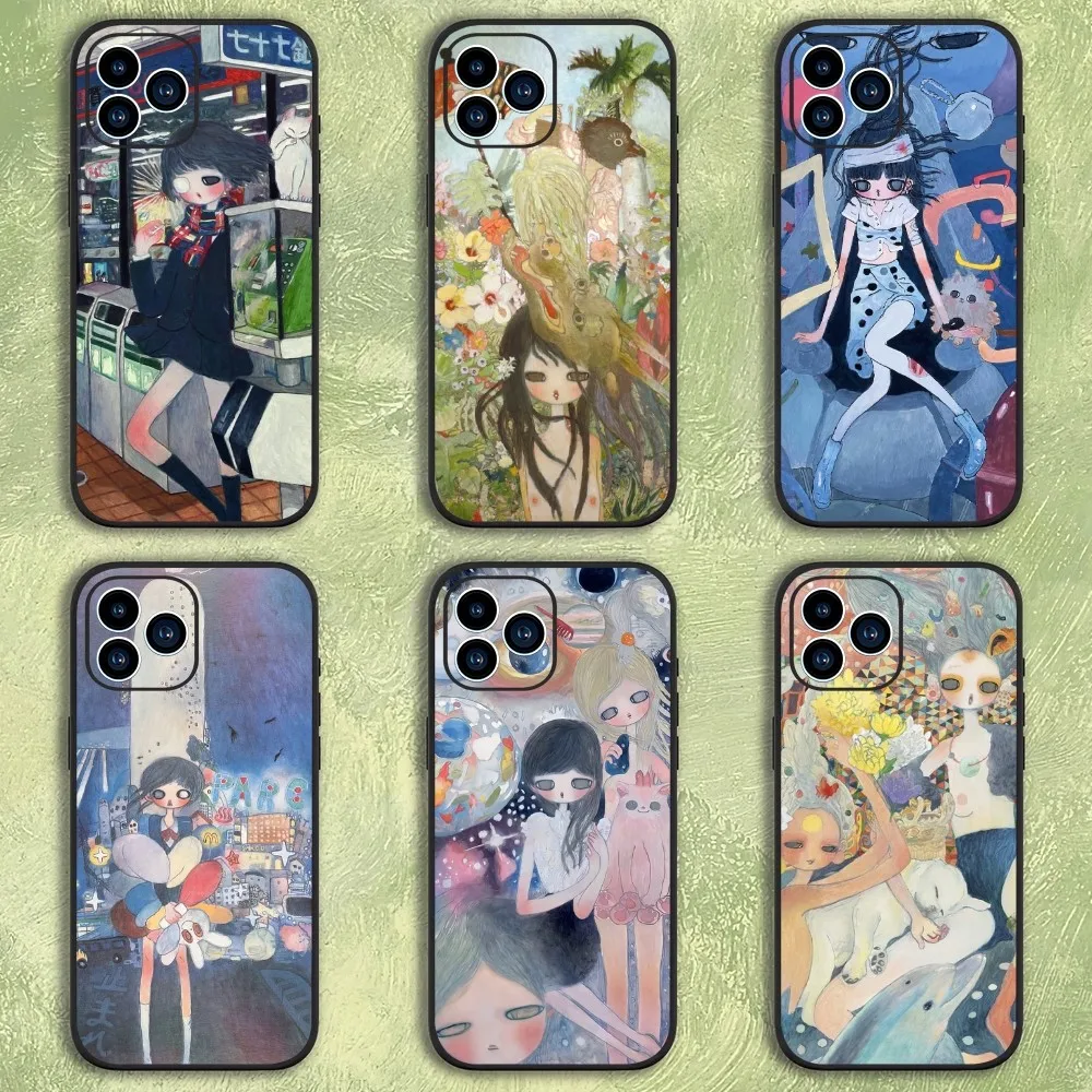 Aya Takano Art Phone Case For Samsung Galaxy S22 S23 Ultra S21 S20 FE Plus Note 20 Soft Cover