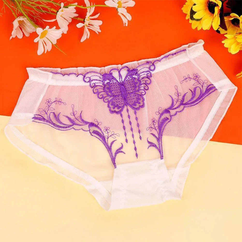 

Women Sexy Oversized Hollow Lace Ultra-Thin See-Through Embroidered Sheer Panties Brief Underwear Lingerie Knicker Female Briefs