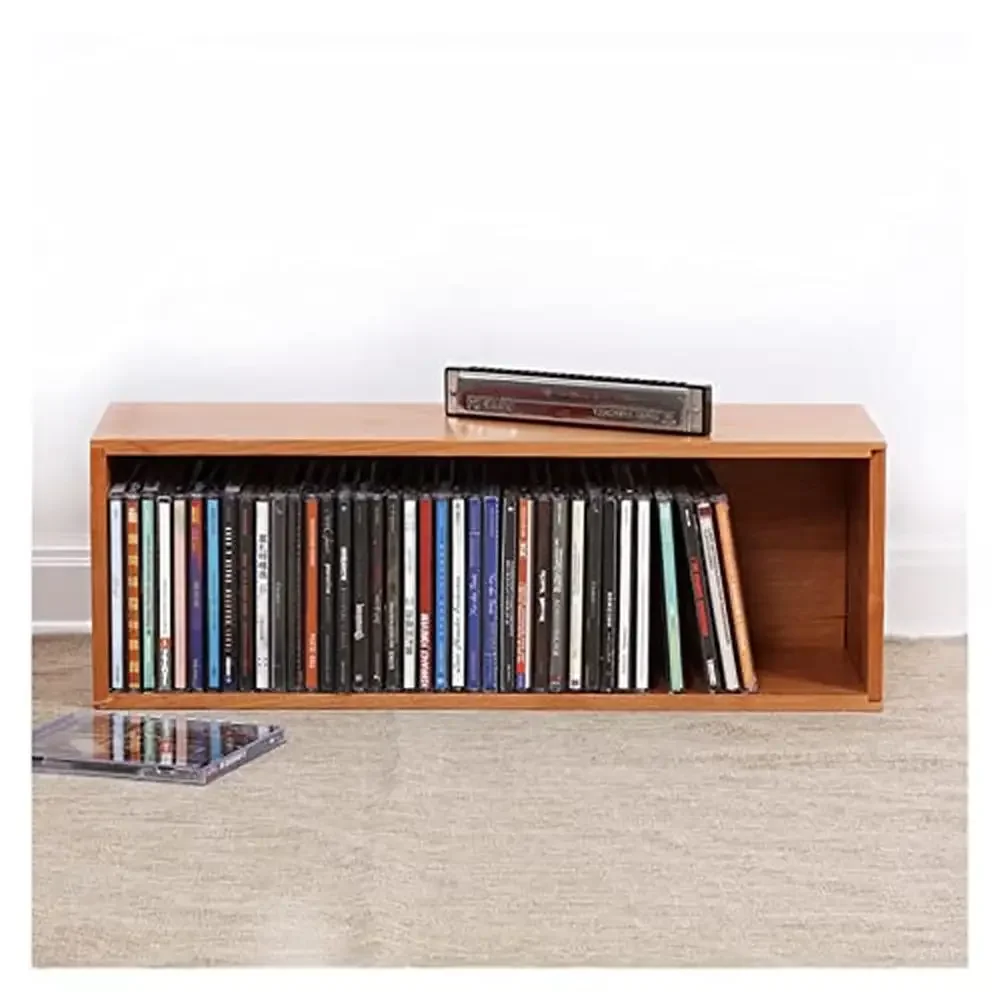 Stackable CD Media Storage Rack Organizer Shelf Wood CD Storage Box Display Stand Compact and Stylish Adult Age Range Item No