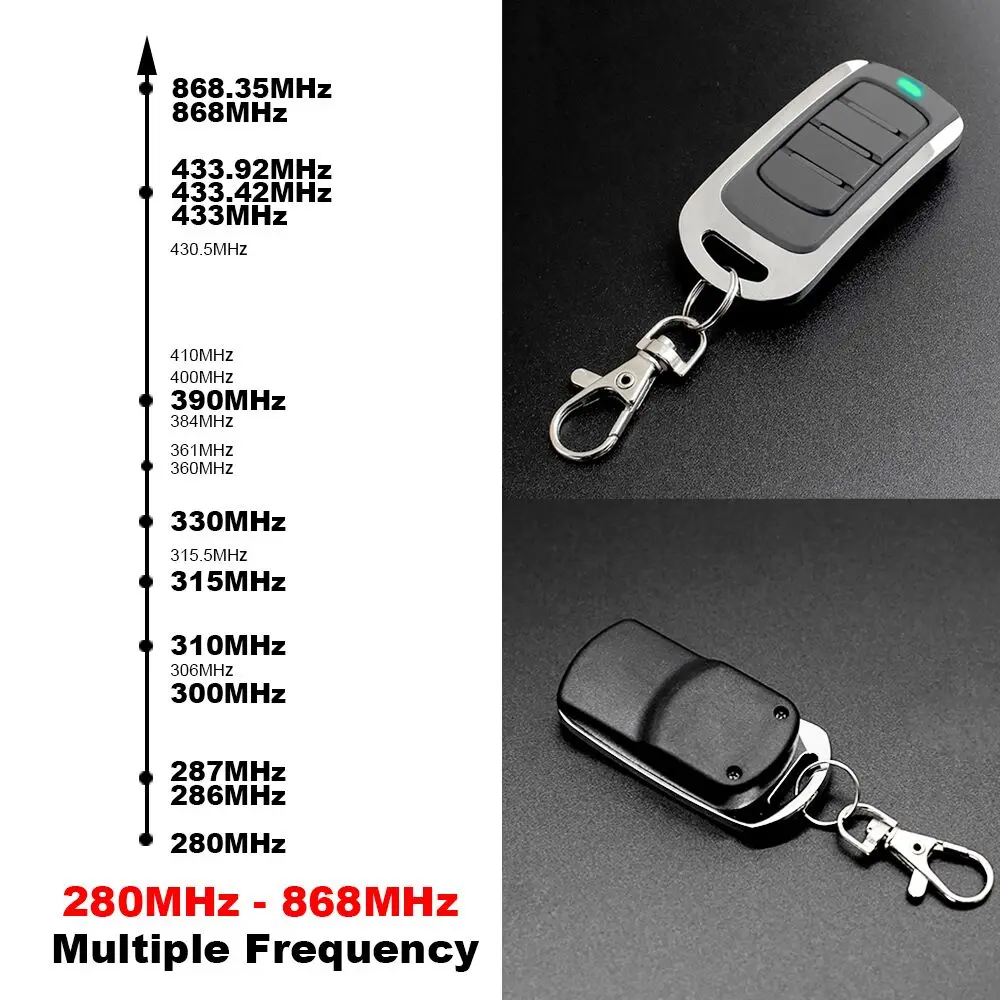 280-868MHz Multi-frequency Garage Remote Control Door Opener 433.92mhz Rolling Code Transmitter Gate Control Keychain Newest