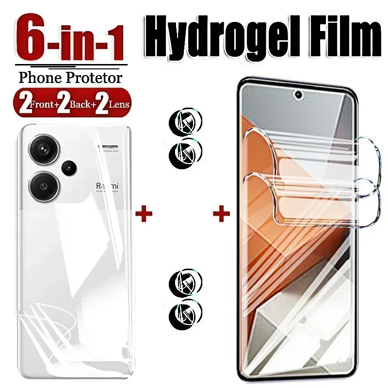 Front and Back Hydrogel Film for Xiaomi Redmi Note 13 Pro Plus 12 Pro 4G 13c 12c 13r Full Screen Protector Camera Lens Glass