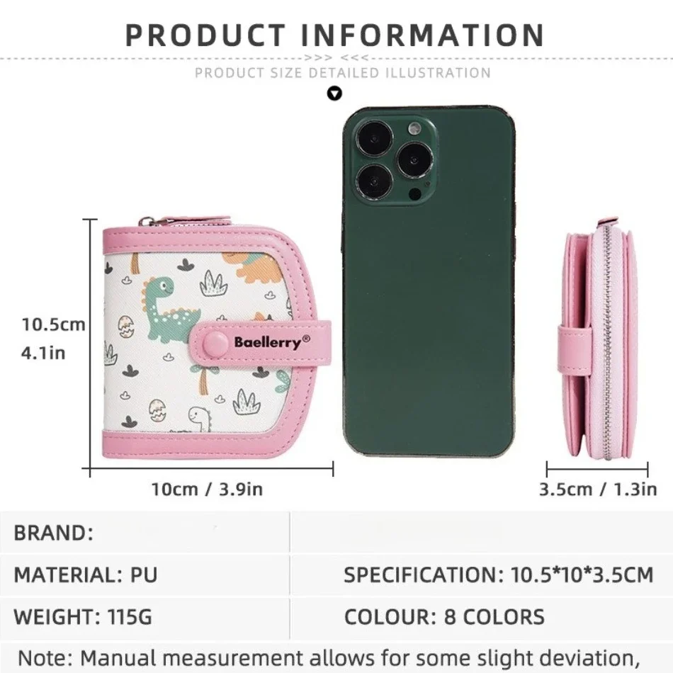 محفظة نسائية صغيرة قصيرة لطيف الكرتون متعددة فتحة للبطاقات سستة الحقيبة بو الجلود محفظة صغيرة للعملة حامل بطاقة الائتمان الإناث