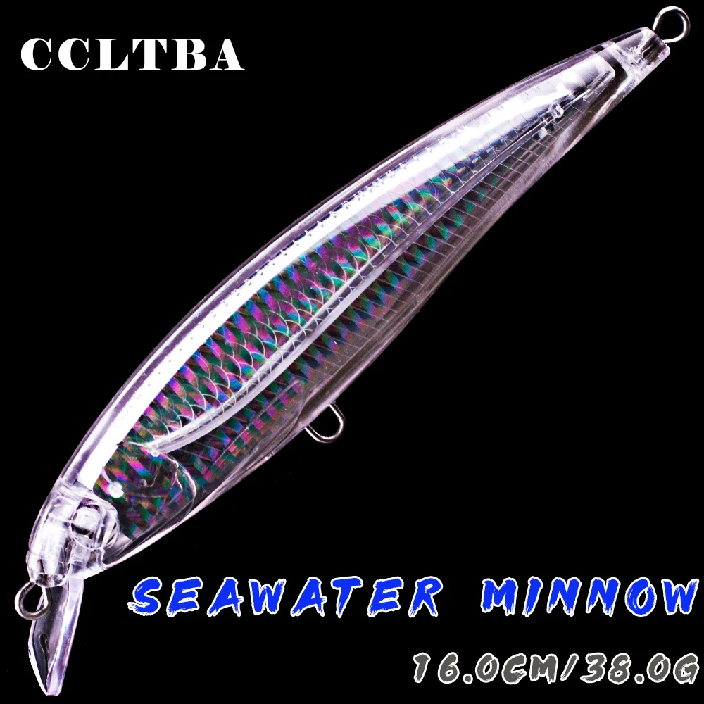 

CCLTBA 5pcs Unpainted Jerkbait Blank Fishing Lures Float Foiled Inside Body Minnow Baits DIY Fishing Lures for Seawater 15cm 38g