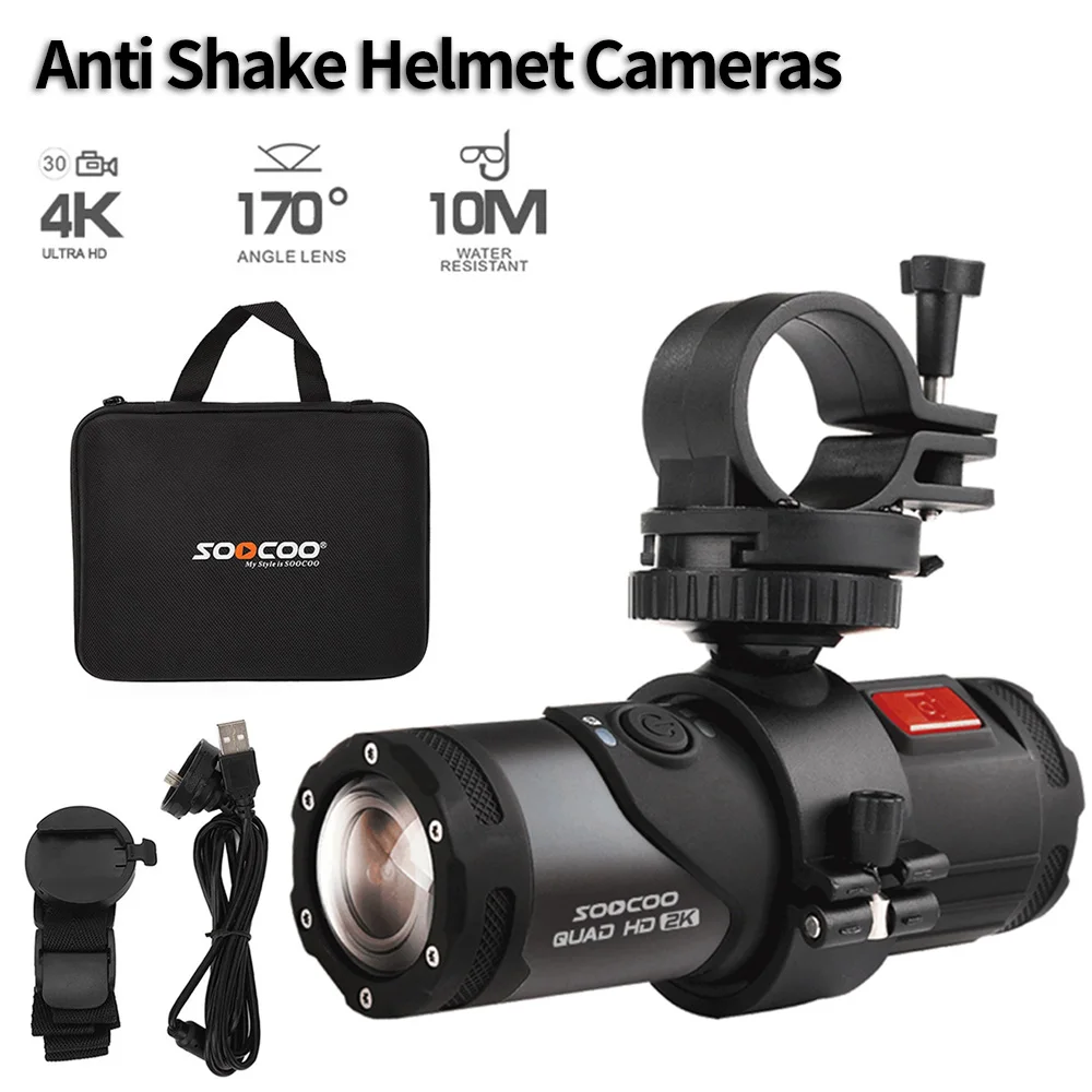 4K Motorcycle Bike Anti Shake Helmet Cameras 170 Degree Wide Angle DV WiFi Video Recorder Action Camera for Outdoor Sports