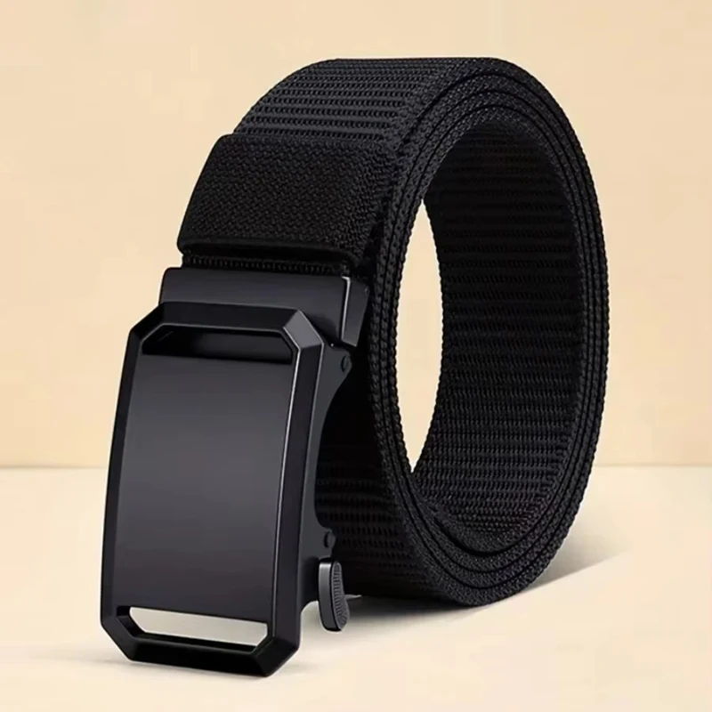 New Automatic Buckle Belt, Canvas Tactical Workwear Casual O