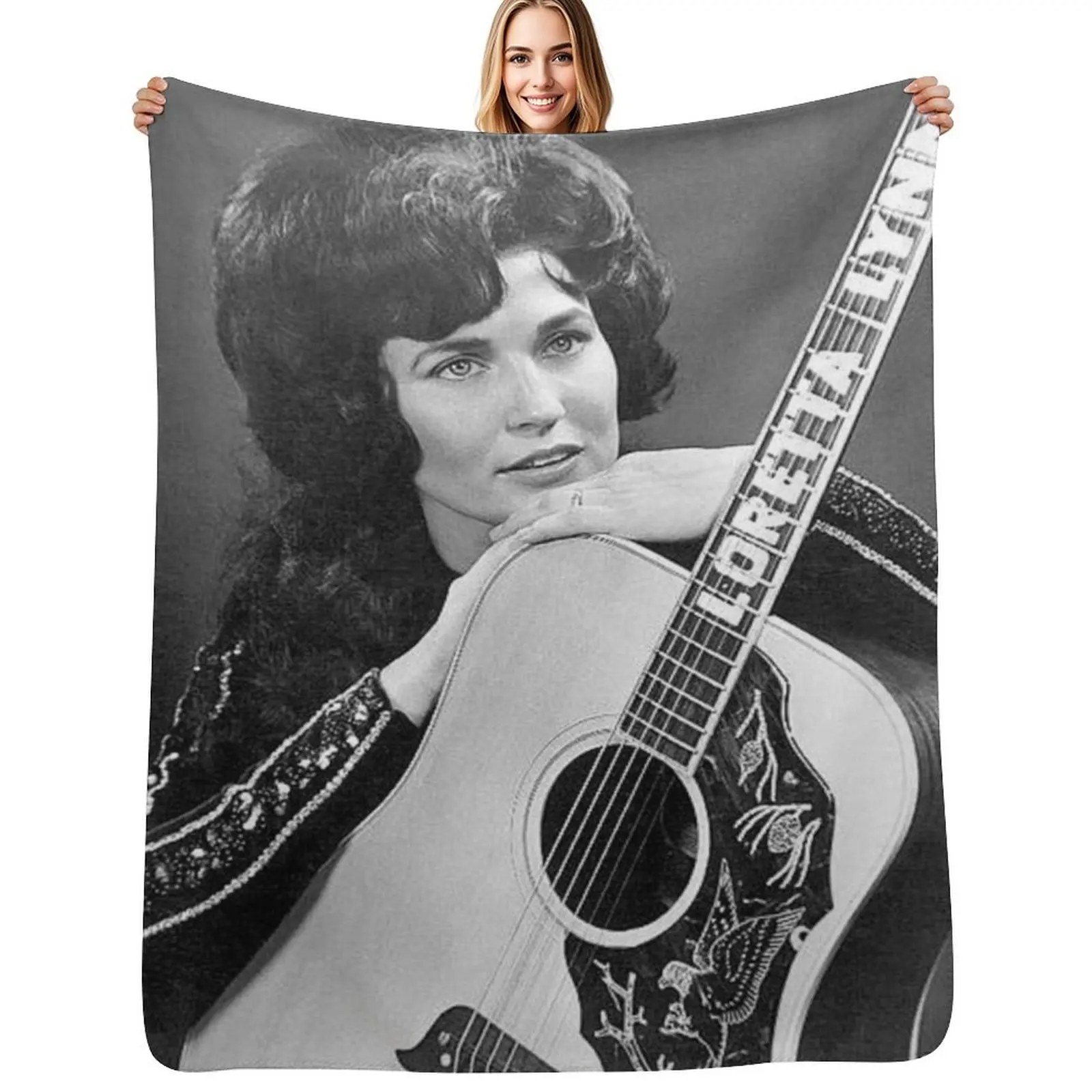 

Loretta Guitar Throw Blanket Camping Soft Plaid Sofa Quilt Kid'S Blankets