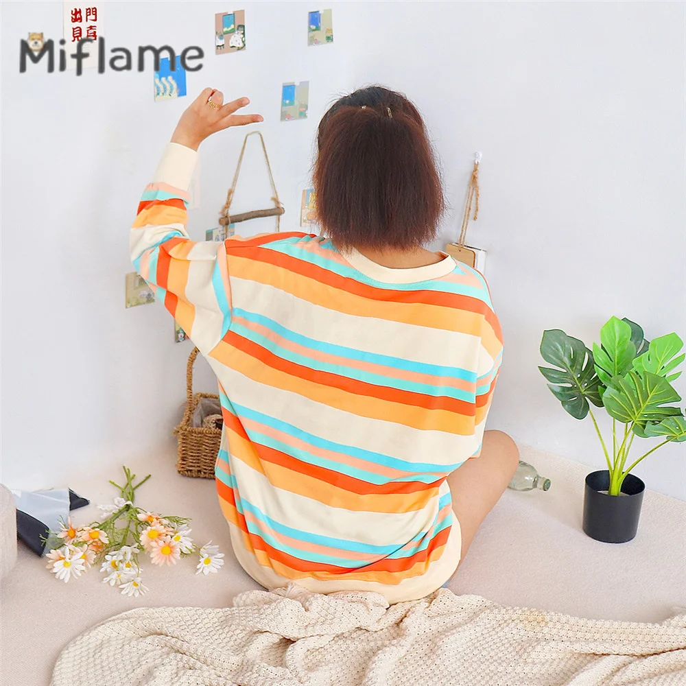 Miflame Autumn Dog And Owner Matching Outfits Color Stripe Small Dogs Hoodies French Bulldog Pug Casual Pet Parent Child Clothes