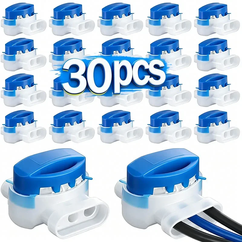 30/1PCS Waterproof Cable Clamps Wire Connectors For Garden Auto Lawn Mower 3 Pore Terminal Blocks Robotic Lawnmower Connectors